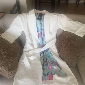 White denim trench coat